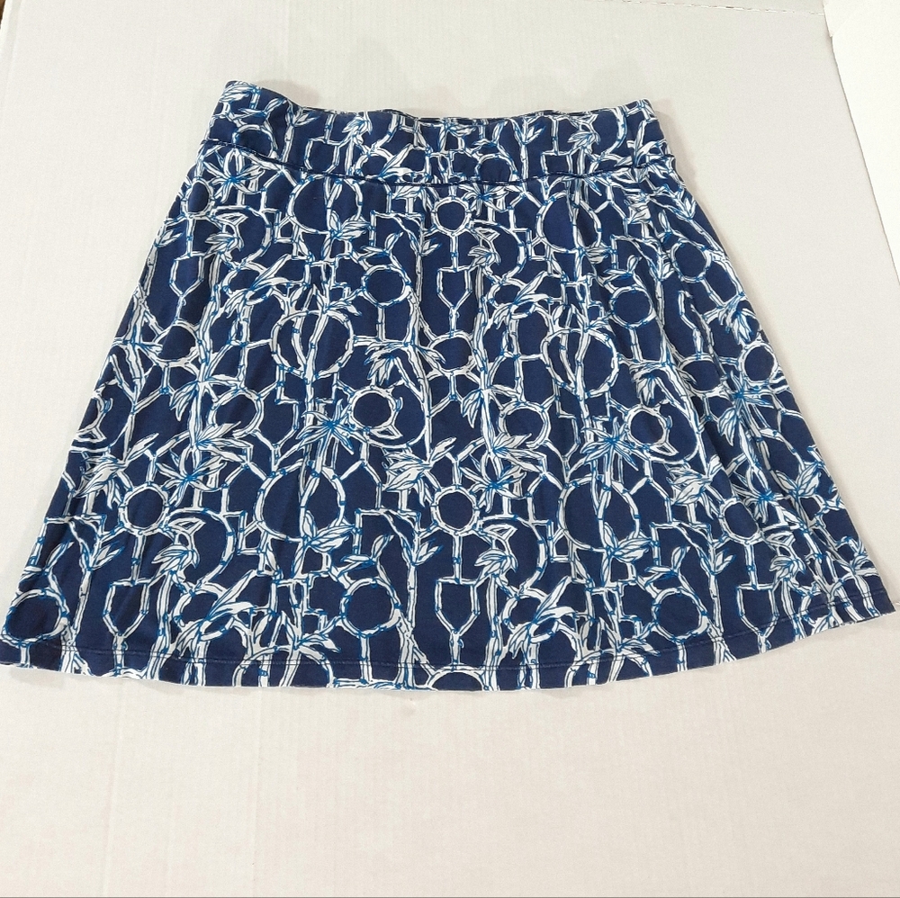 Lilly Pulitzer Brenna Skirt in High Tide Navy Lucky Bamboo